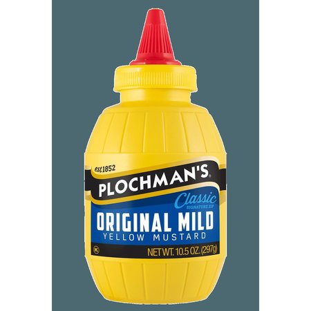 PLOCHMANS 10.5 oz Mild Yellow Mustard Squeeze Barrel YELLOWBARREL10